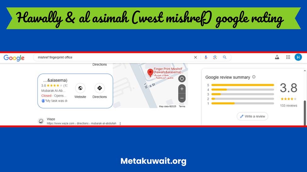 West Mishref Google Rating